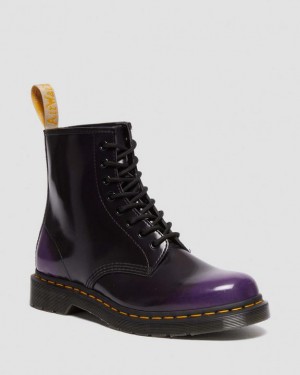 Black / Purple Women's Dr Martens Vegan 1460 Lace Up Boots | USA_Dr91139