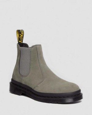 Grey Women's Dr Martens 2976 Milled Nubuck Chelsea Boots | USA_Dr58682