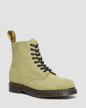 Olive Women's Dr Martens 1460 Pascal Suede Lace Up Boots | USA_Dr78619